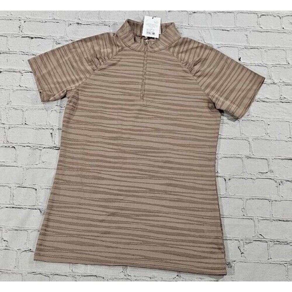 Sport Haley Jacqurd Stretch Short Sleeve Golf Polo Coco Brown WOMENS SIZE XS